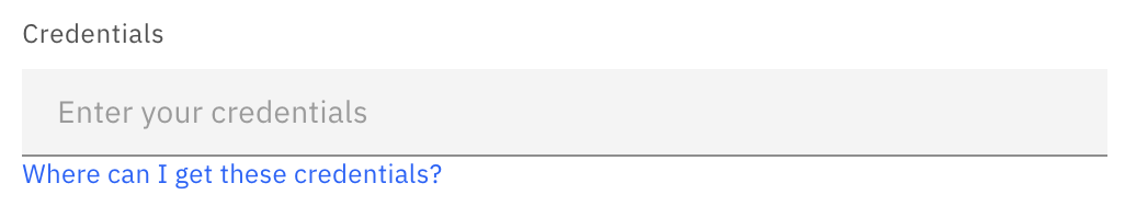 credentials input