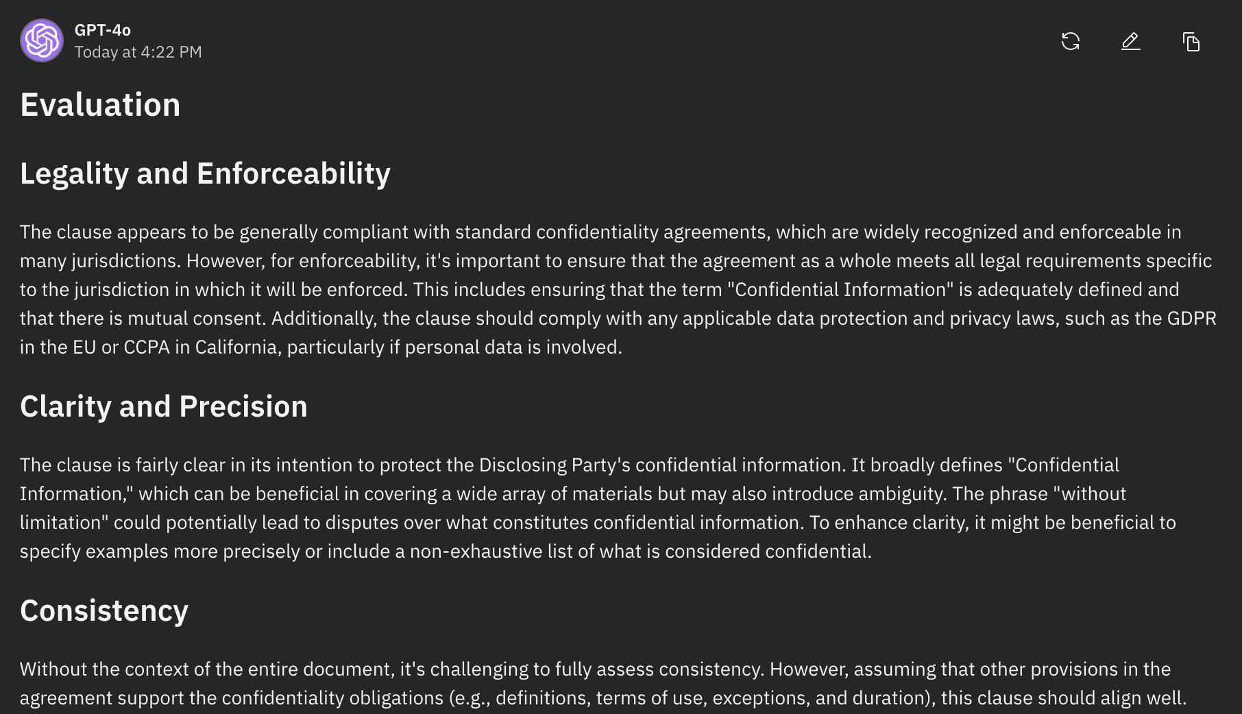 Überprüfung rechtlicher Vereinbarungen Ausgabe