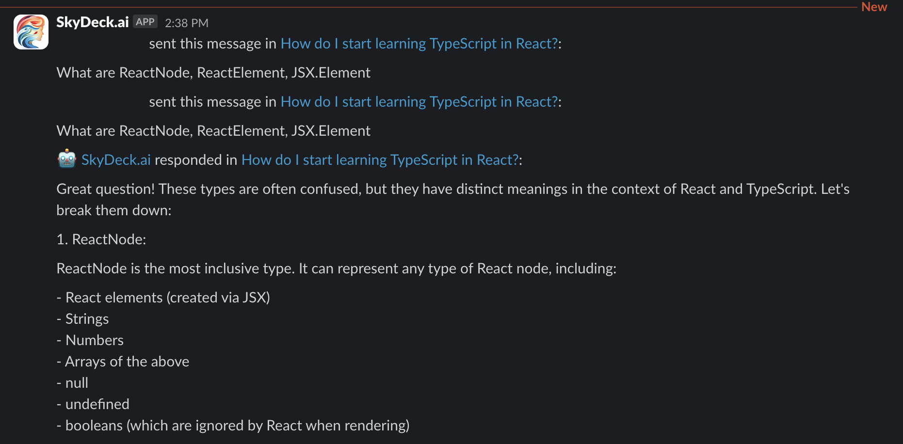 new message from conversation